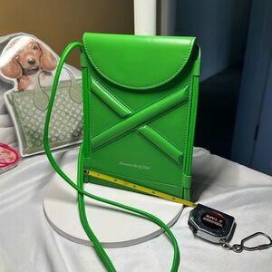 ALEXANDER MCQUEEN Micro The Curve Calf Leather Pouch Crossbody